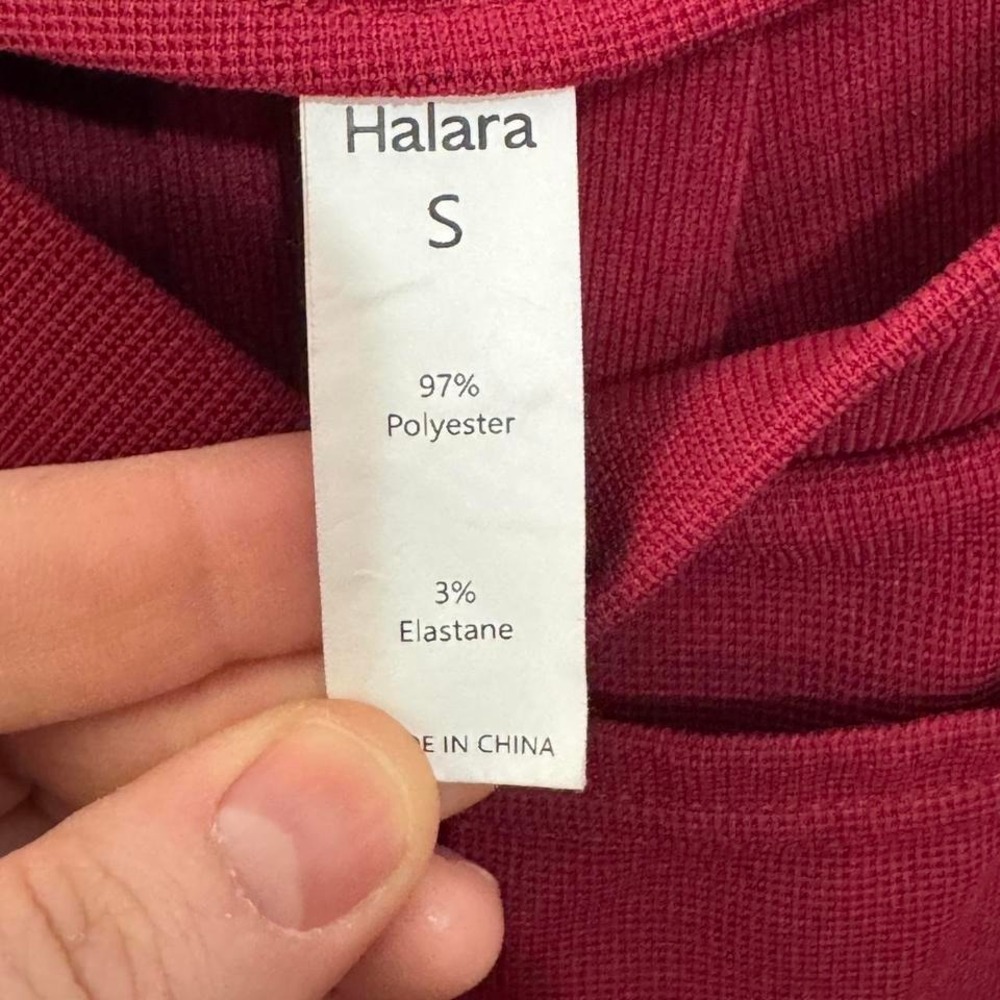 Halara Pockets Waffle Casual Overalls Red Wide Leg Sz S Dopamine Athleisure - Picture 7 of 7